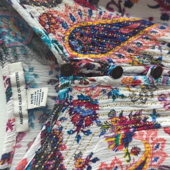 American Eagle Paisley Romper M - Picture 3 of 5